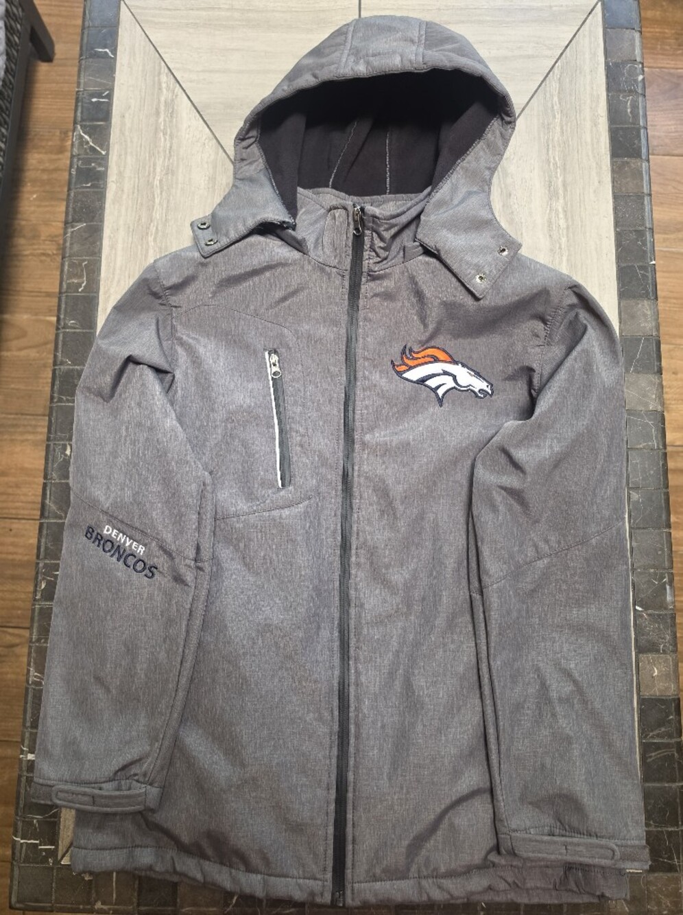 Denver Broncos Men’s Gray Softshell Jacket - Team Logo